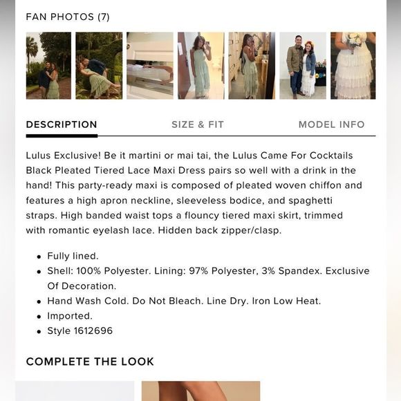 NWOT Lulus Pleated Tiered Lace Maxi Dress - Picture 9 of 9